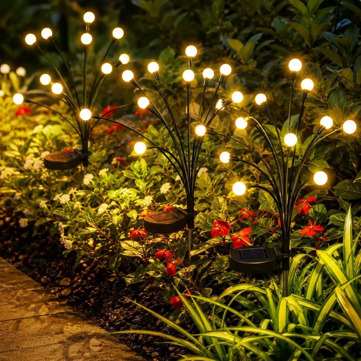 🎉NEW ARRIVAL-49% OFF✨🌿 Solar Firefly Glow Stakes – 32/48/64LED Garden Lights That Dance in the Breeze