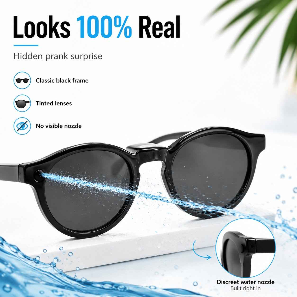 🕶️Dual-Use Sunglasses & Hidden Water-Shooting Prank Glasses | 90ml | Up to 5m Range