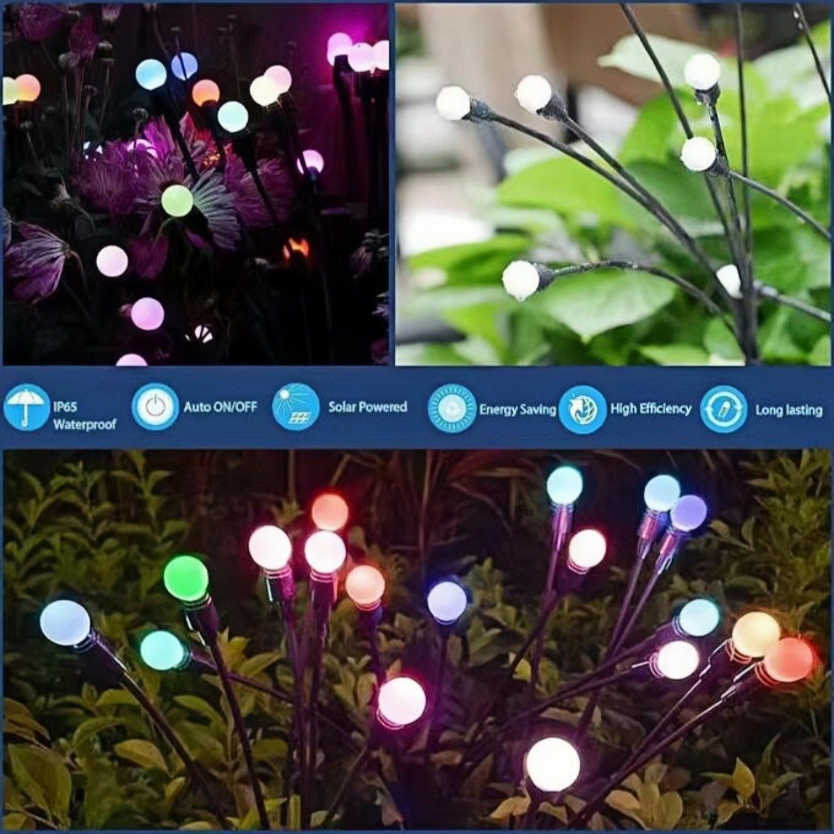 🎉NEW ARRIVAL-49% OFF✨🌿 Solar Firefly Glow Stakes – 32/48/64LED Garden Lights That Dance in the Breeze